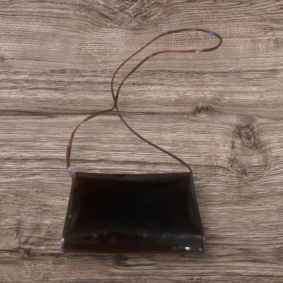 Vintage Givenchy Black Patent Crossbody Bag Purse - Picture 3 of 8